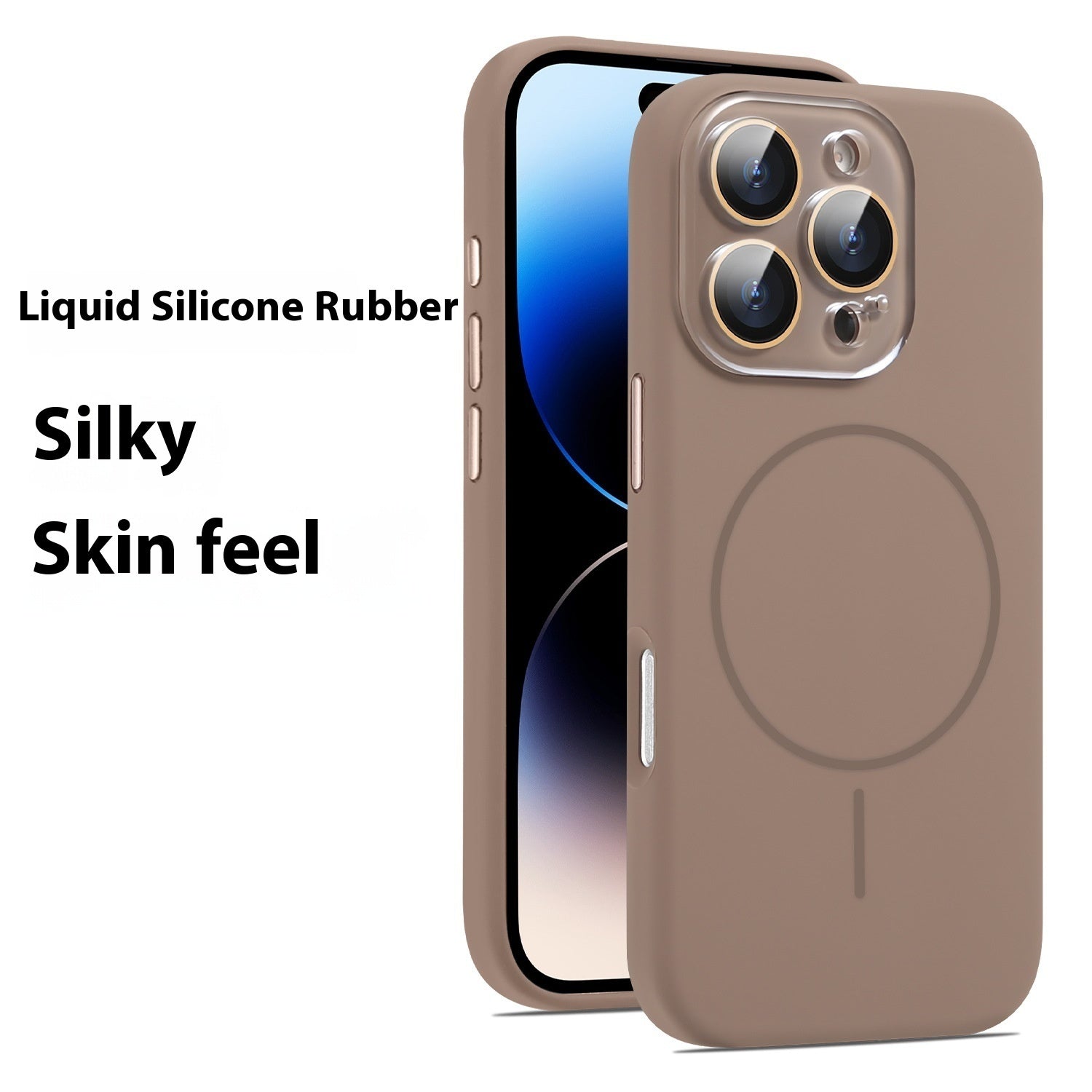 Housse de protection du boîtier de téléphone de cristal magnétique en silicone liquide