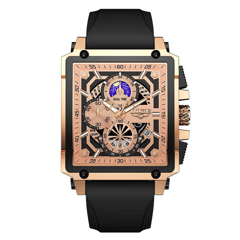 Mode Design Waterproof Quartz Square Montre