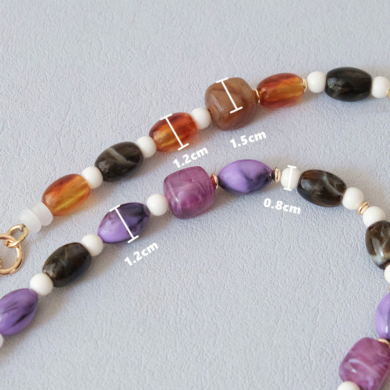 Accessoires de chaîne de perles colorés tout-match