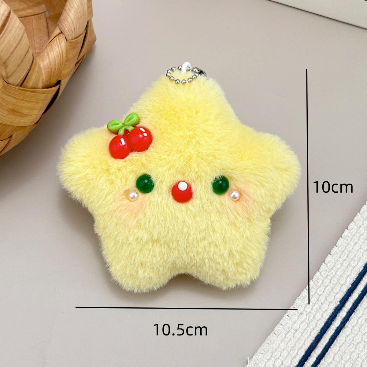 Cartoon Plush Cat-eye Star Squeaky Porte-clés Doll Pendentif