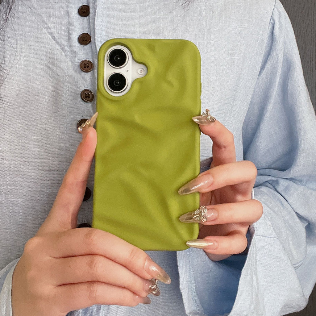 Cas de téléphone à plissé en trois dimensions de haute qualité