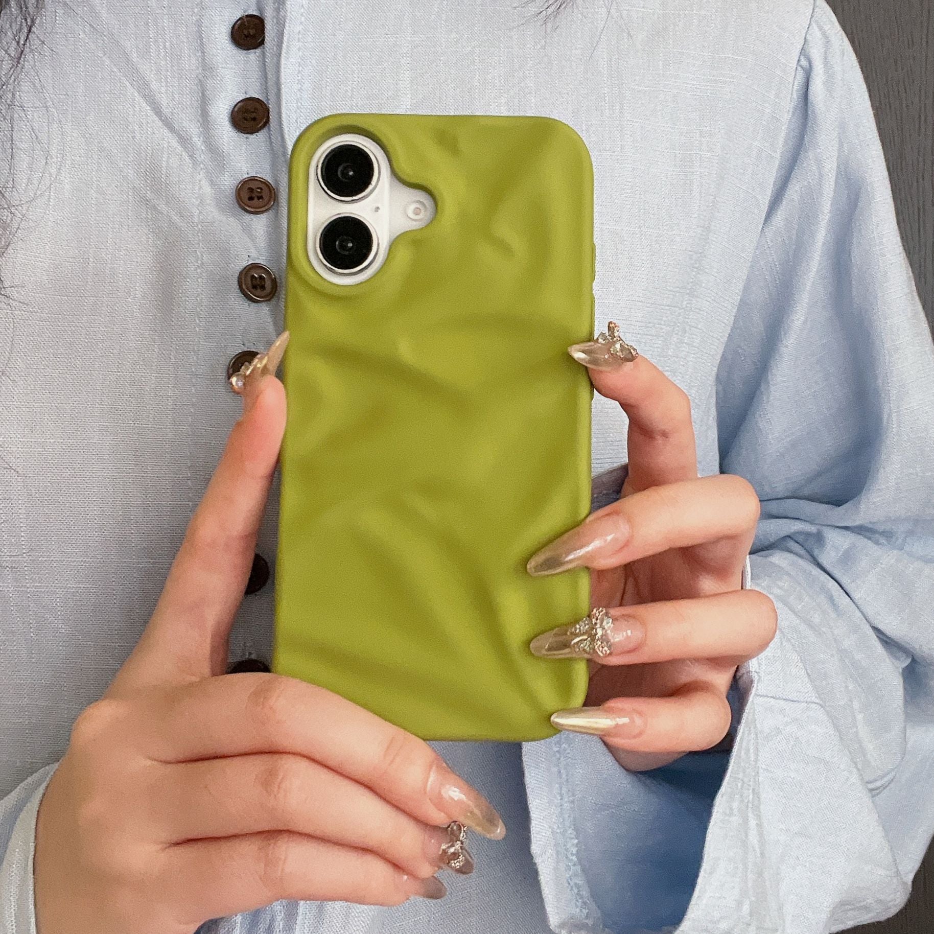 Cas de téléphone à plissé en trois dimensions de haute qualité