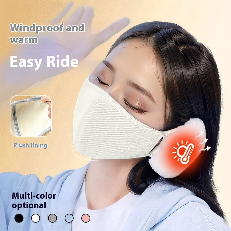 Masque de chaleur nuageux Hiver femelle en peluche mignon protection oreille doublée