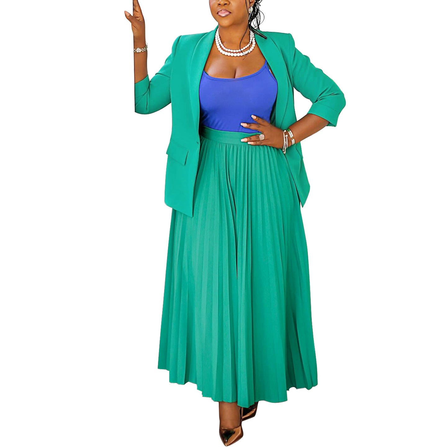 N8066 Amazon Commerce extérieur Mode Femmes Casual Business Porter la jupe plissée pour femmes