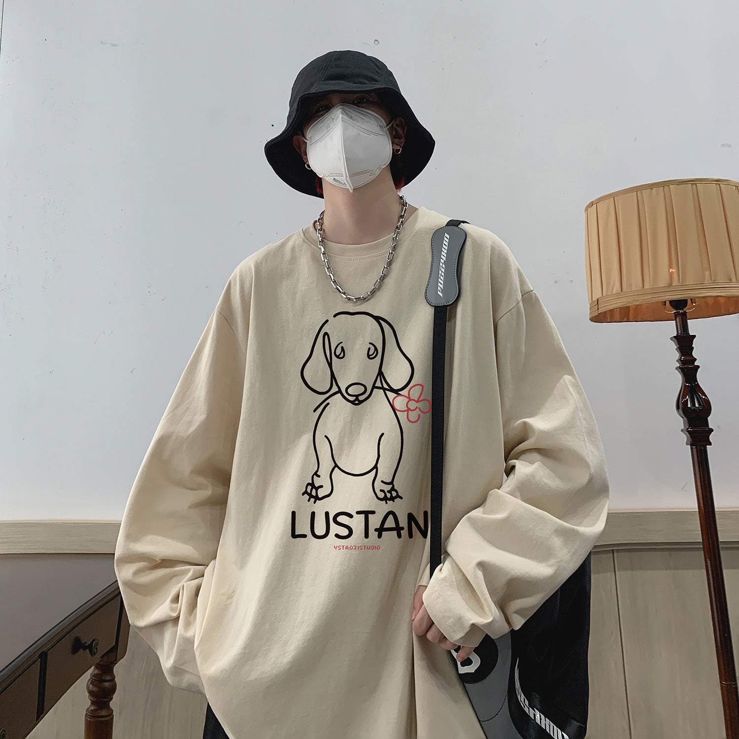 T-shirt à manches longues imprimé pour chiot de dessin animé