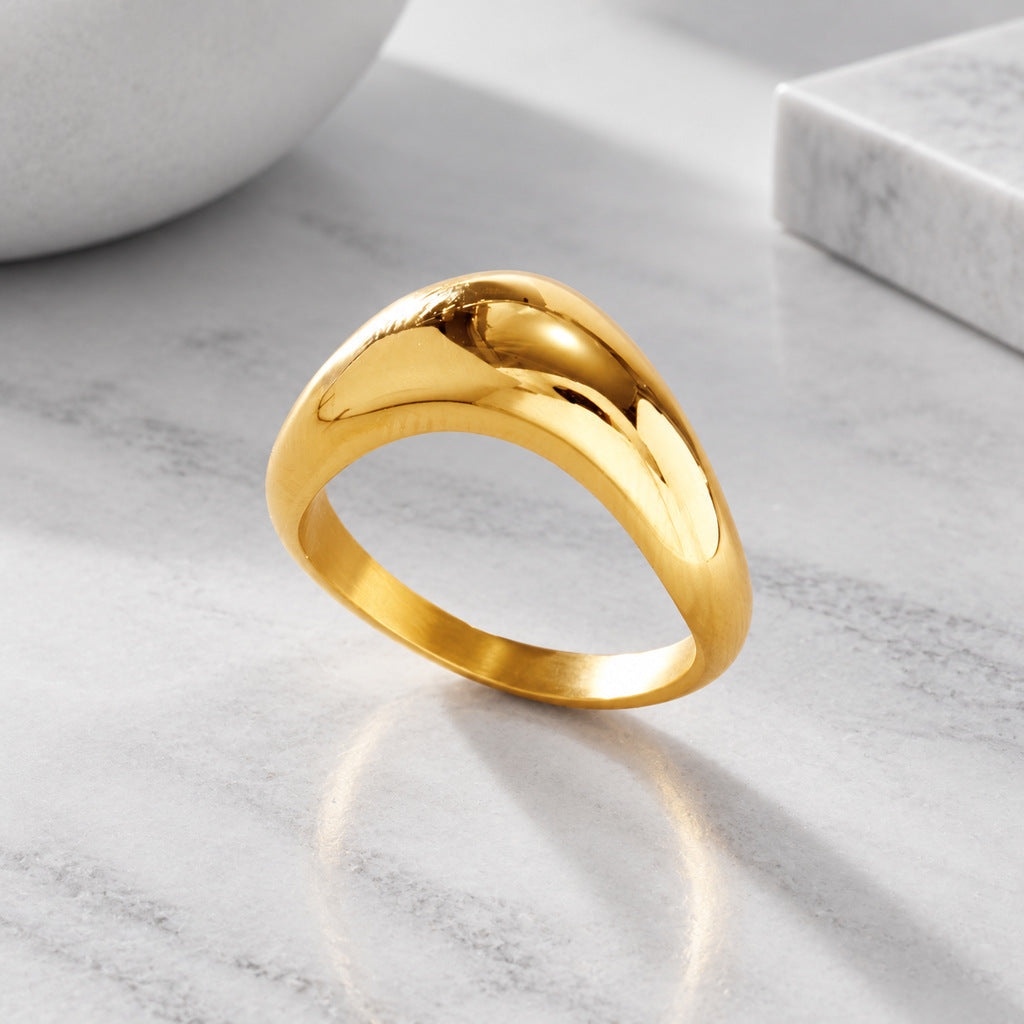 Bague en acier inoxydable en or 18 carats