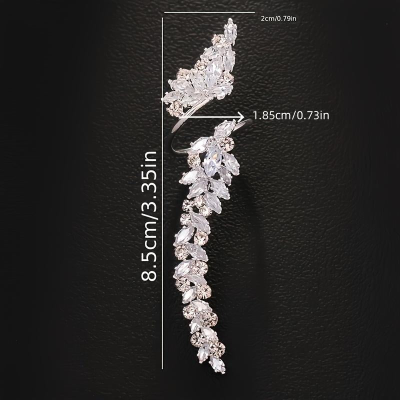 Bague Bracelet Tout-en-un Strass Flower Bijoux à la main Banquet Accessoire de mariage pour femmes