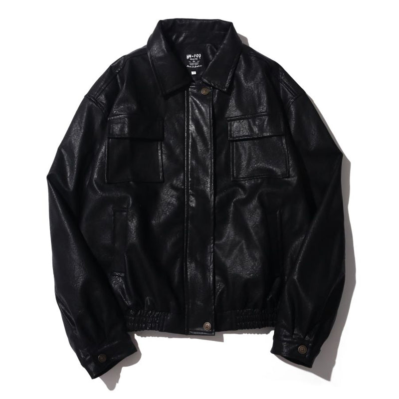 Veste en cuir de moto PU vintage japonais