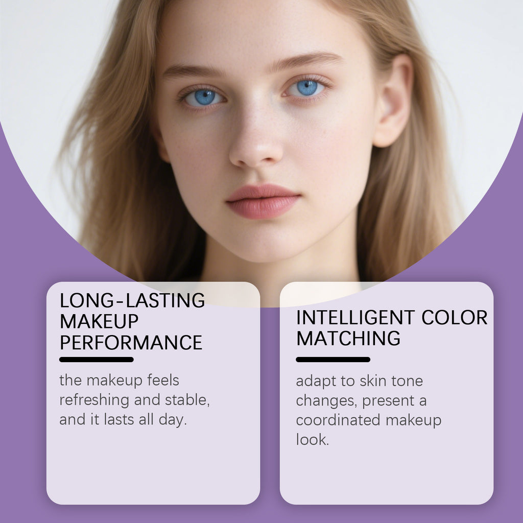 Fondation naturelle de maquillage de lumière à changement de couleur
