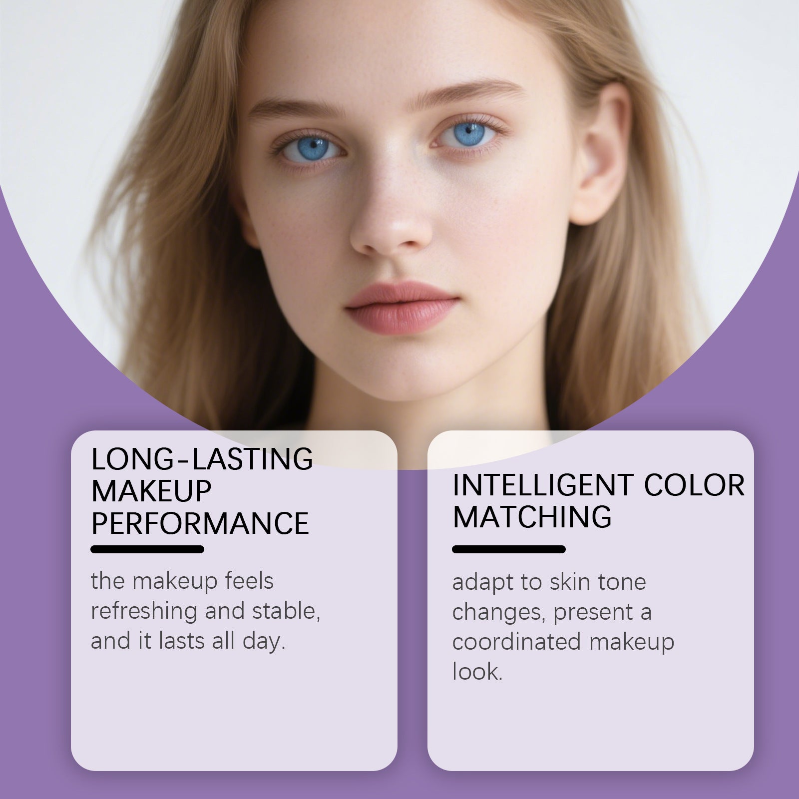 Fondation naturelle de maquillage de lumière à changement de couleur