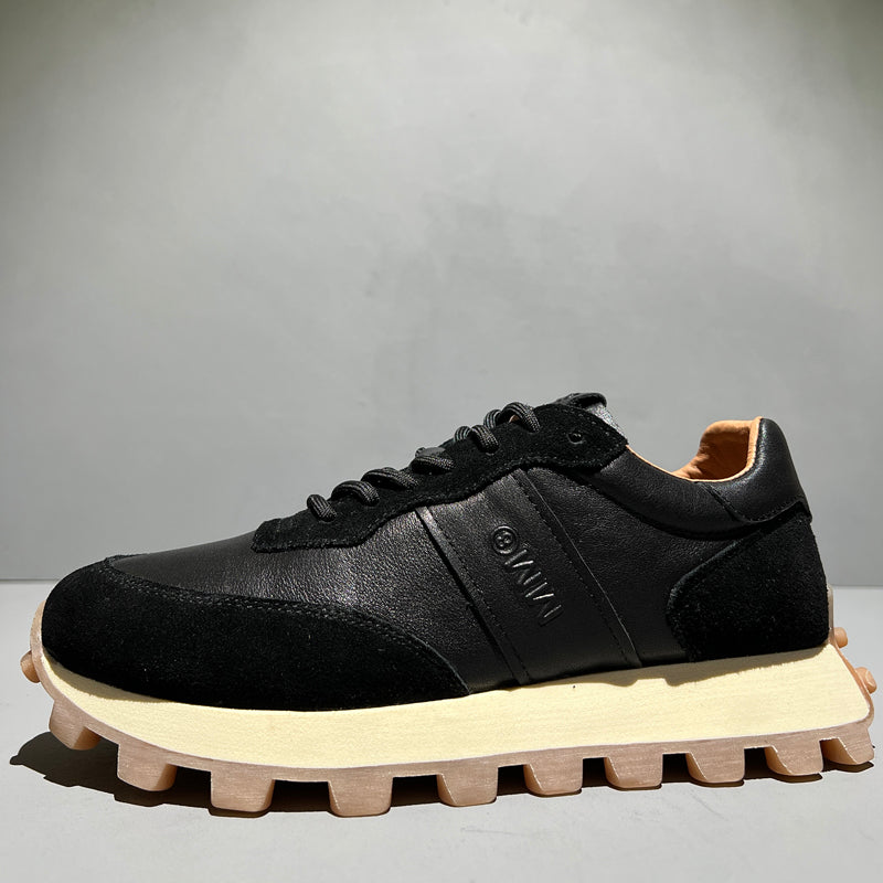 Chaussures de sport en cuir de dentelle de mode pour hommes