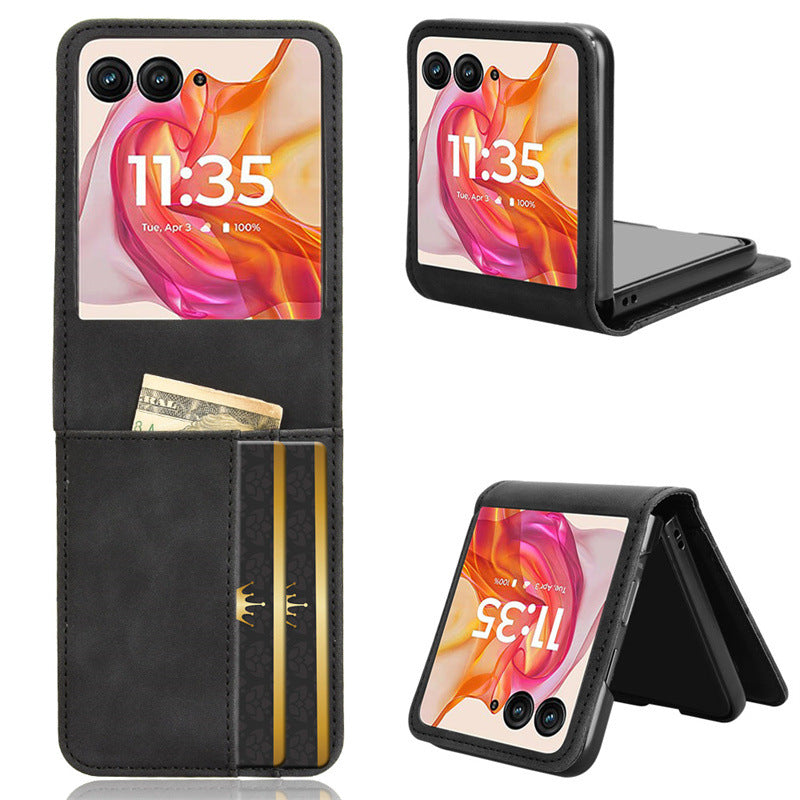 Flip Card Étui de téléphone en cuir résistant à la chute