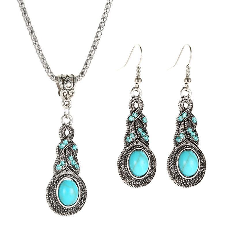 Boucles d'oreilles Vintage Collier Exquise Collier de mode Bohème Accessoires de soirée