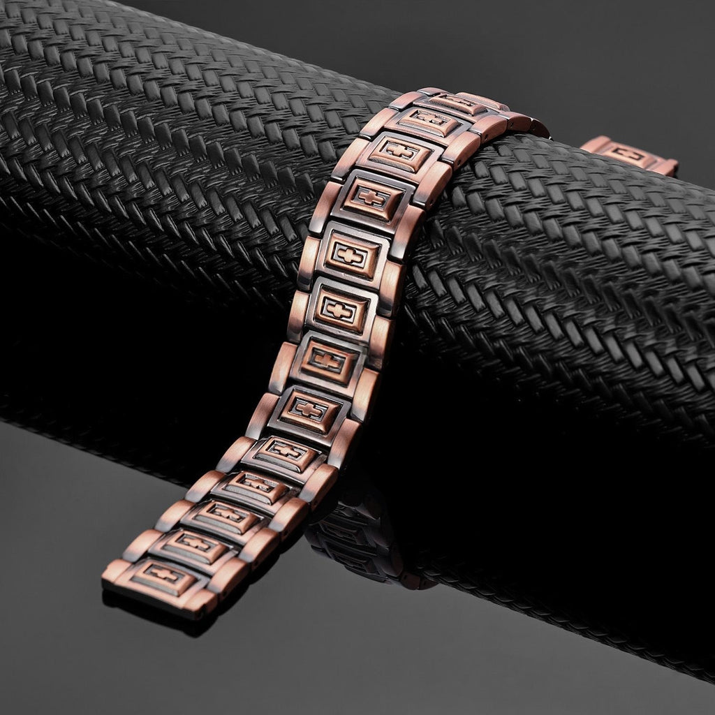 Rétro-chic Magnetic Therapy Bracelet en cuivre rouge Niche et Premium en cuivre pur