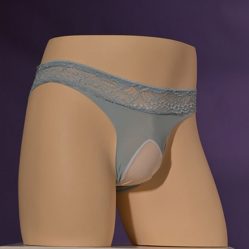 Romantique Dentelle Slip Homme Confortable Soie Glace Respirante Pantalon élastique