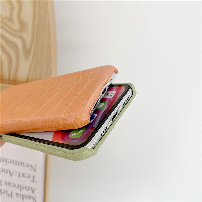 Modèle en cuir Phone Case moitié dur Shell