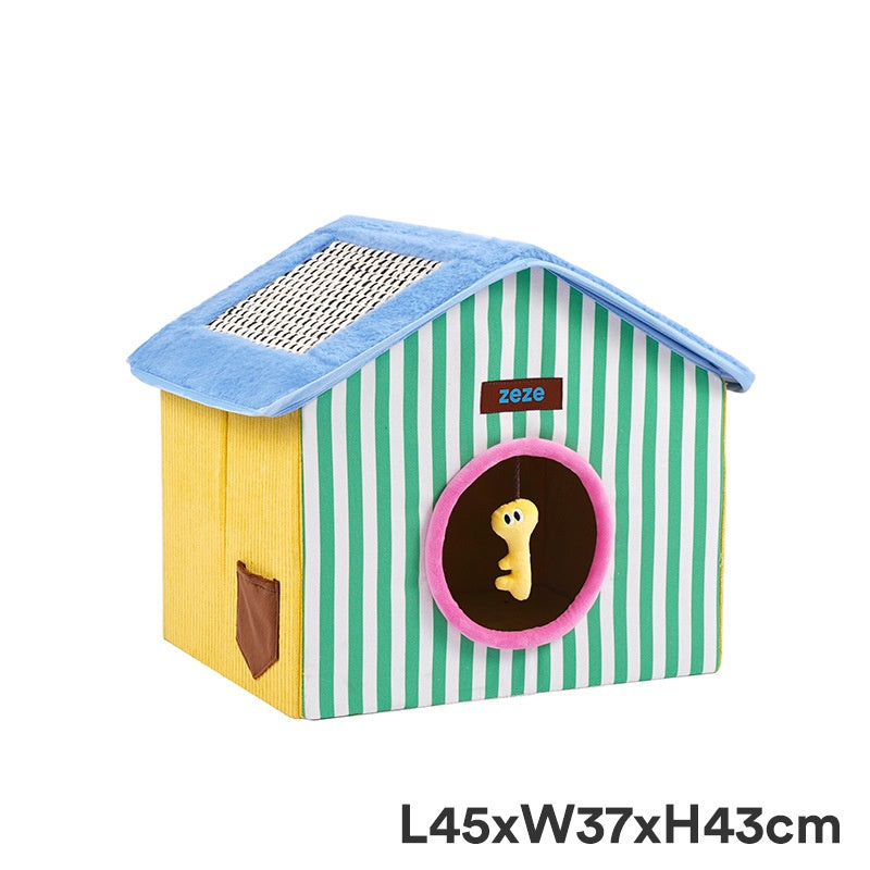 Warm Foldable Enclosed Cat Sleeping House