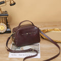 Sac vintage élégant en cuir de vache à grains supérieurs avec logo