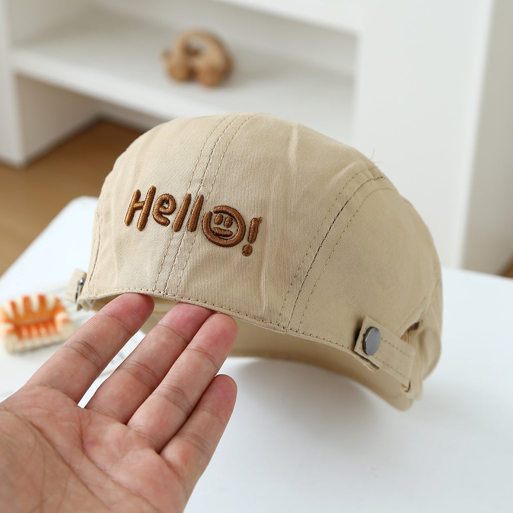 Lettre en couleur unie pour enfants Smileing Face Broded Adjustable Casual and Fashionable S