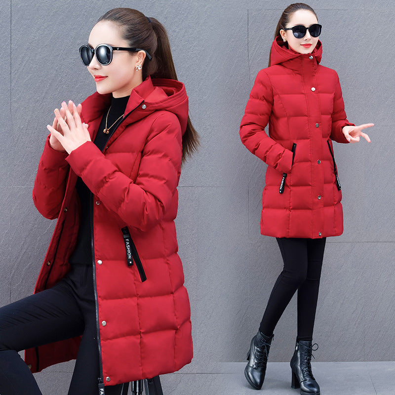 Manteau à capuche mi-longueur pour femmes