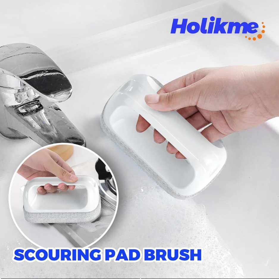 Ensemble de brosses à vaisselle multi-usages Holikme - Outils à frotter vert pour pots