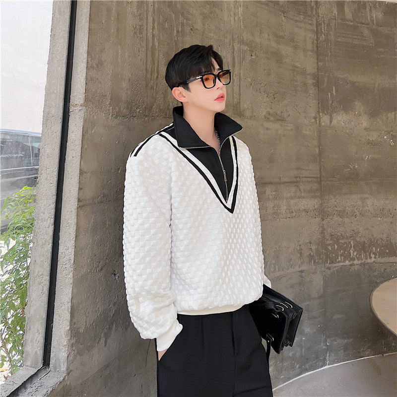 Chemise mixte en couches pour hommes Lapel Faux costume à deux pièces