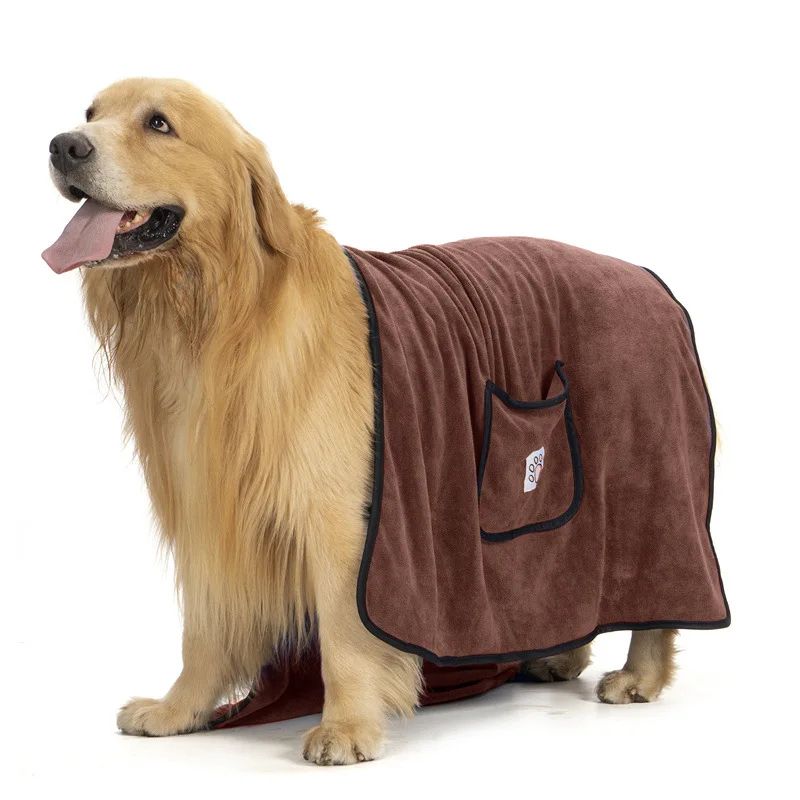 Serviette pour animaux chien peignoir eau absorbante et séchage rapide nettoyage beauté gant style poche