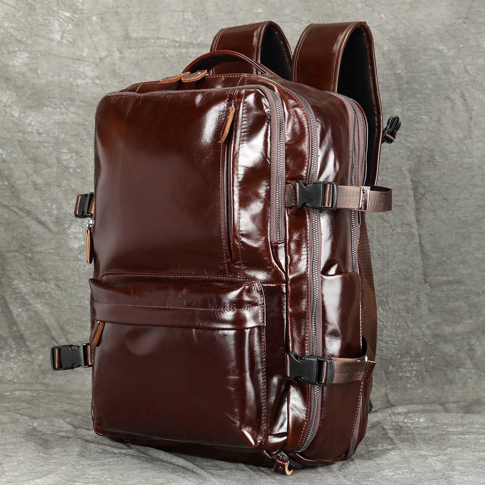 Sac à dos en cuir Texture de grande capacité
