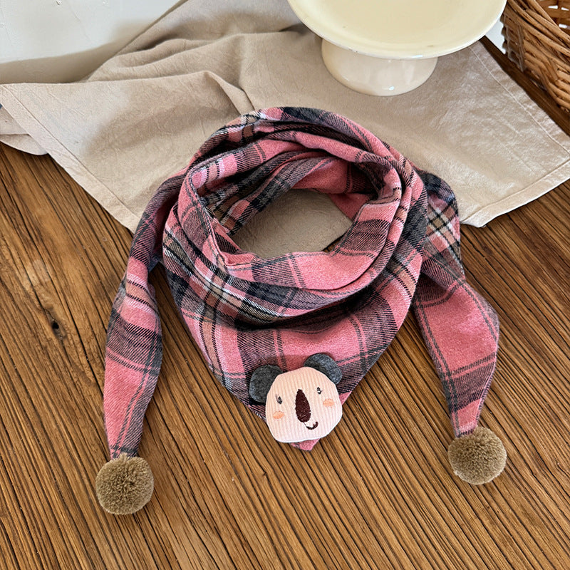 Style coréen coton-linen Plaid enfants écharpe polyvalent et facile à assortir