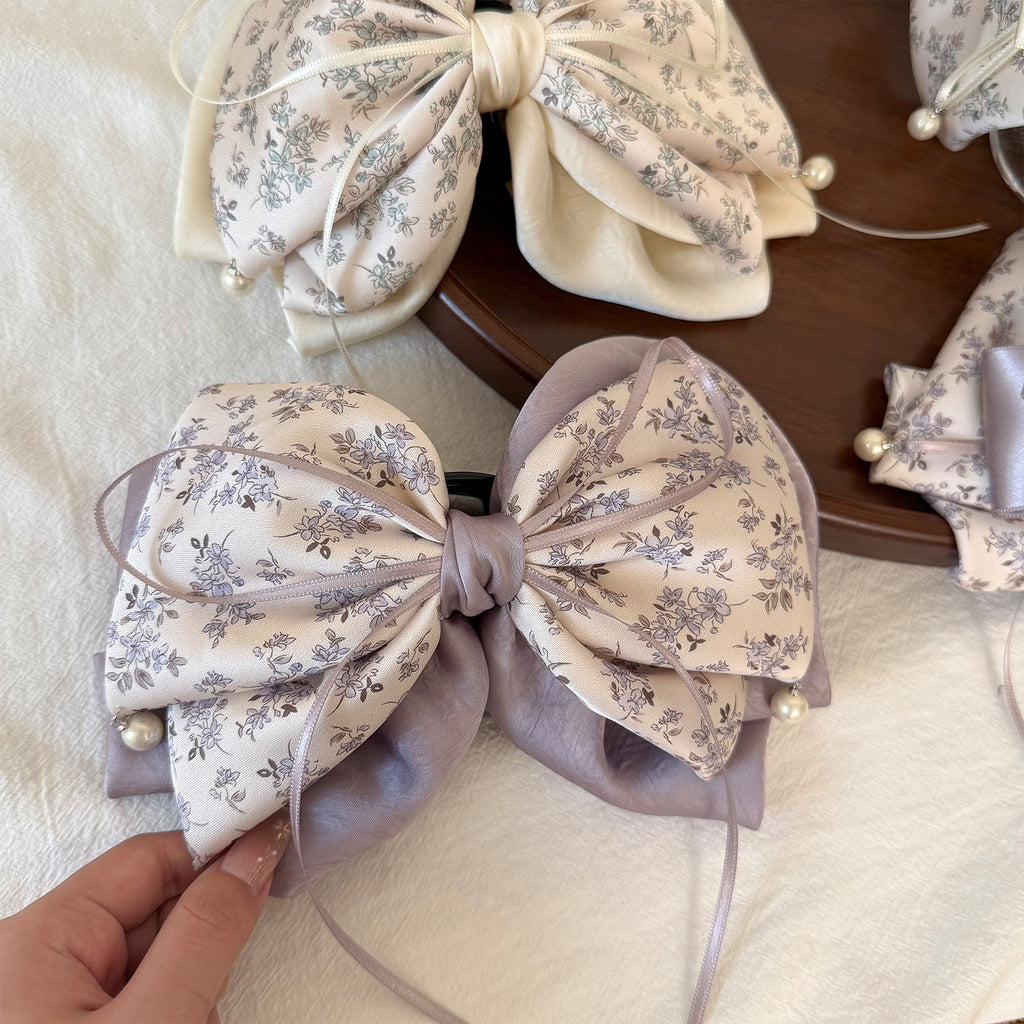 Ruban Bow cheveux Clip polyvalent doux et subtilement luxueux pour les femmes