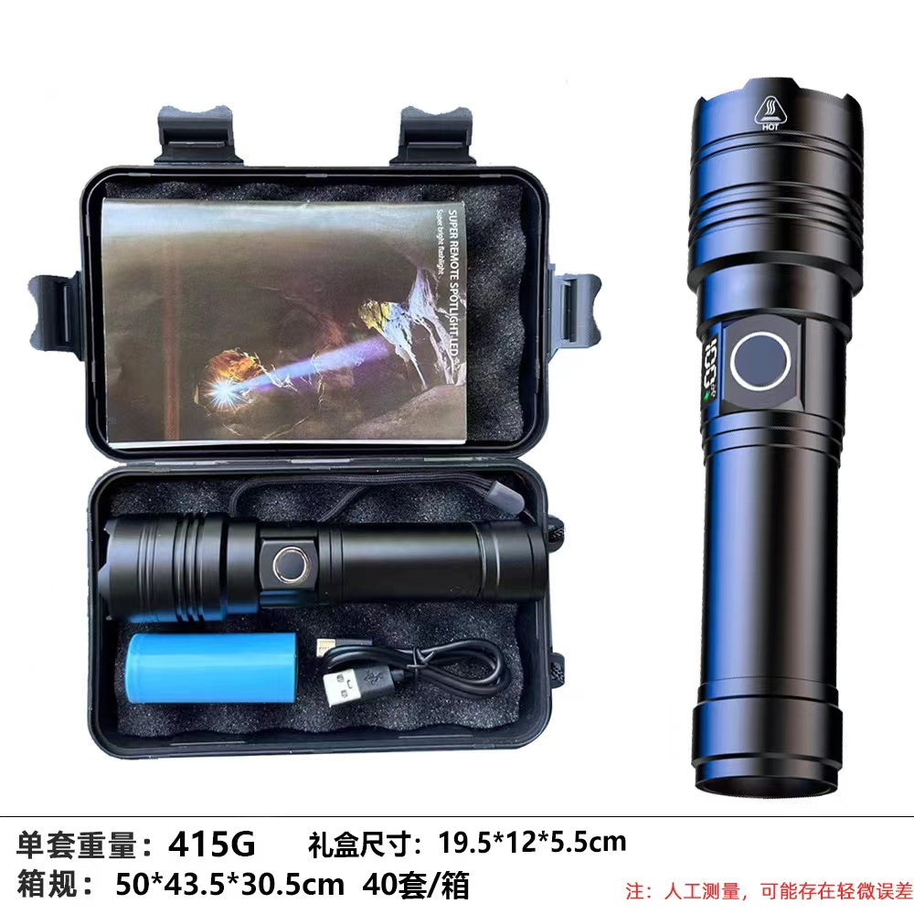 Lampe de poche rechargeable 50000 Lumens Long Range Super Bright USB C Lampe de poche LED Long Lif