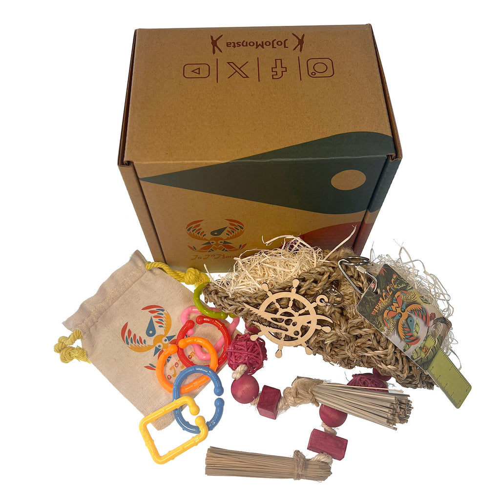 Parakeet Toys Adventure Series Pirate Hat Jouet d'oiseau fait main Jouet de perroquet pour l'alimentation