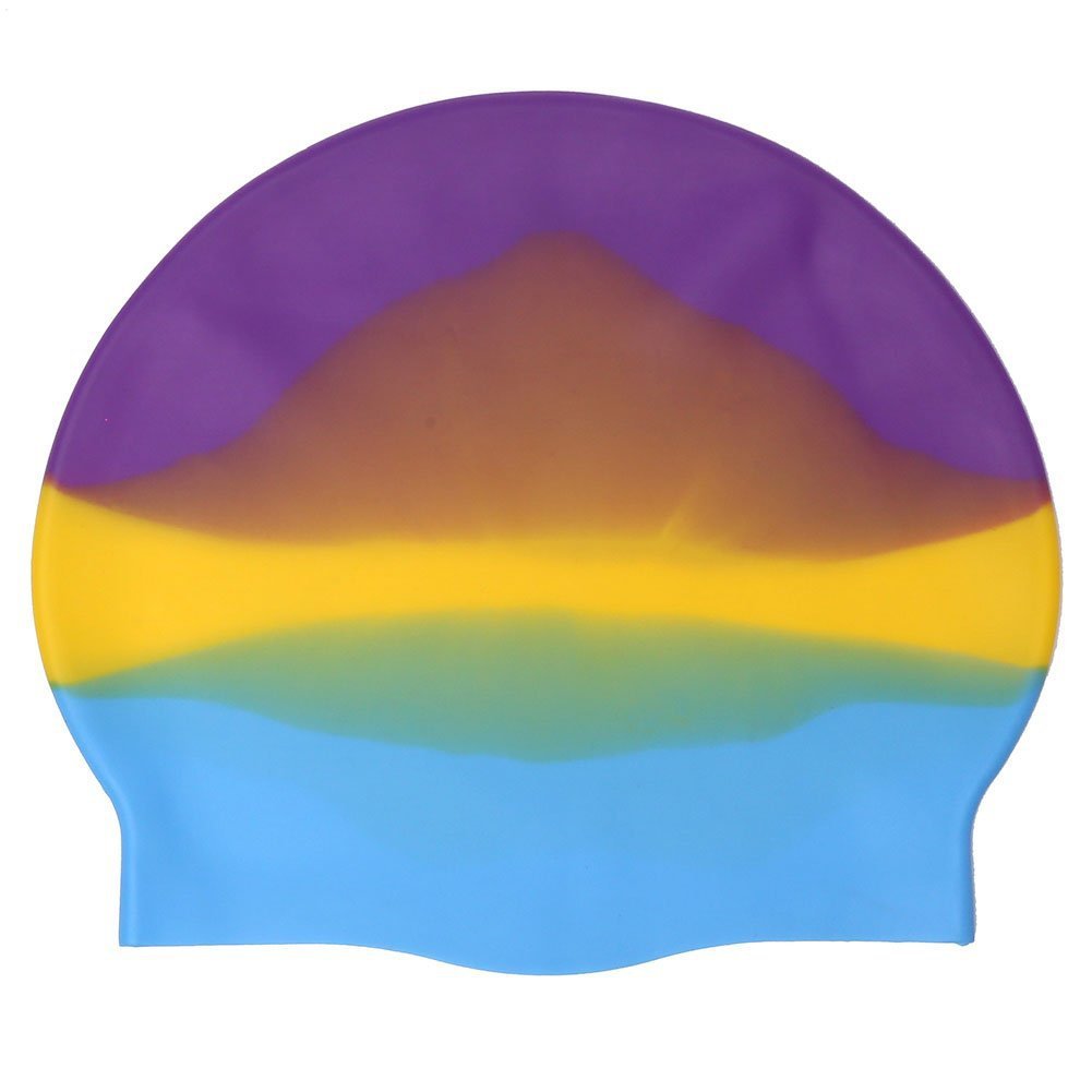 Silicone Cap de natation Gradient Blocage de couleur Imperméable Impression