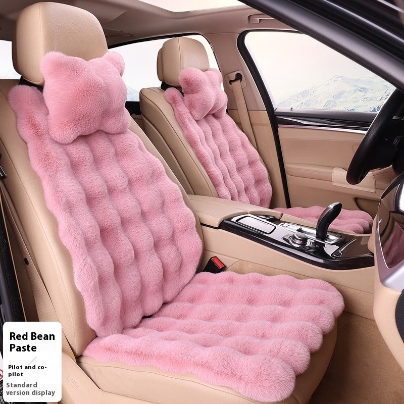 Coussin de voiture d'hiver en velours bulle Épaisseur chaud en peluche chaud Coussins de siège universel chaud Co