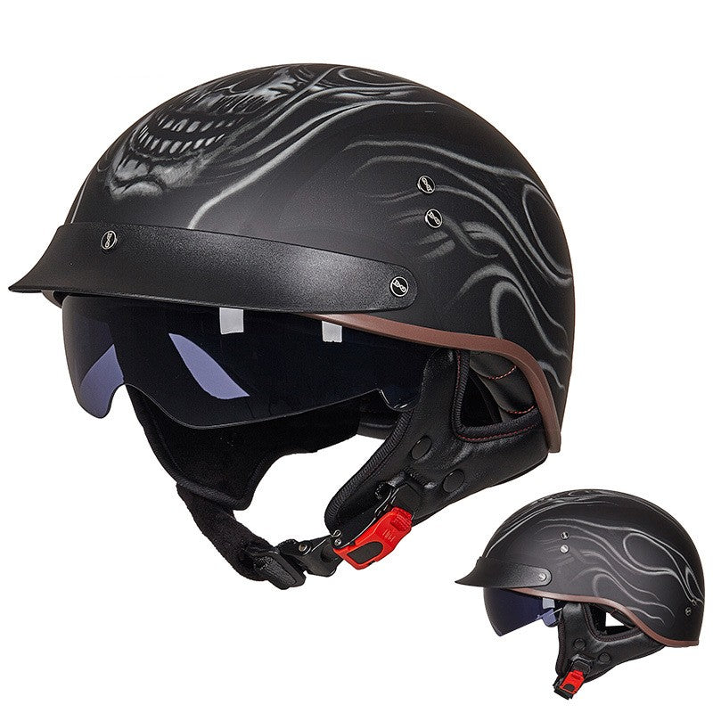 Casque respirant rétro moto