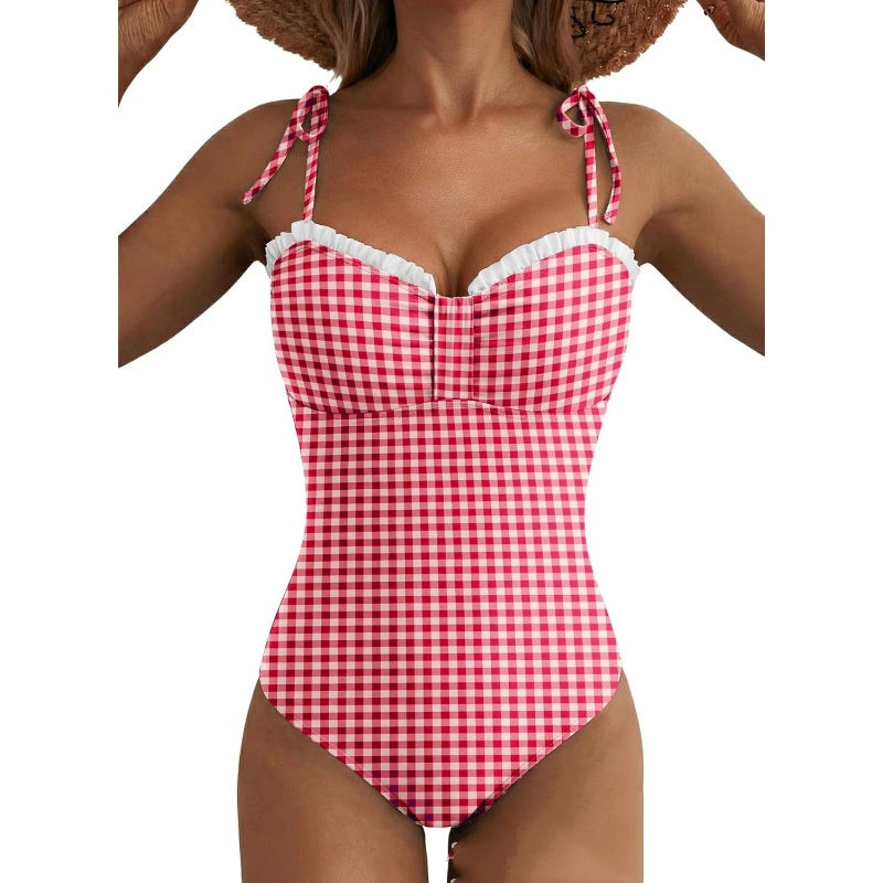 Sangle de style rétro Polka-dot Maillot de bain unique