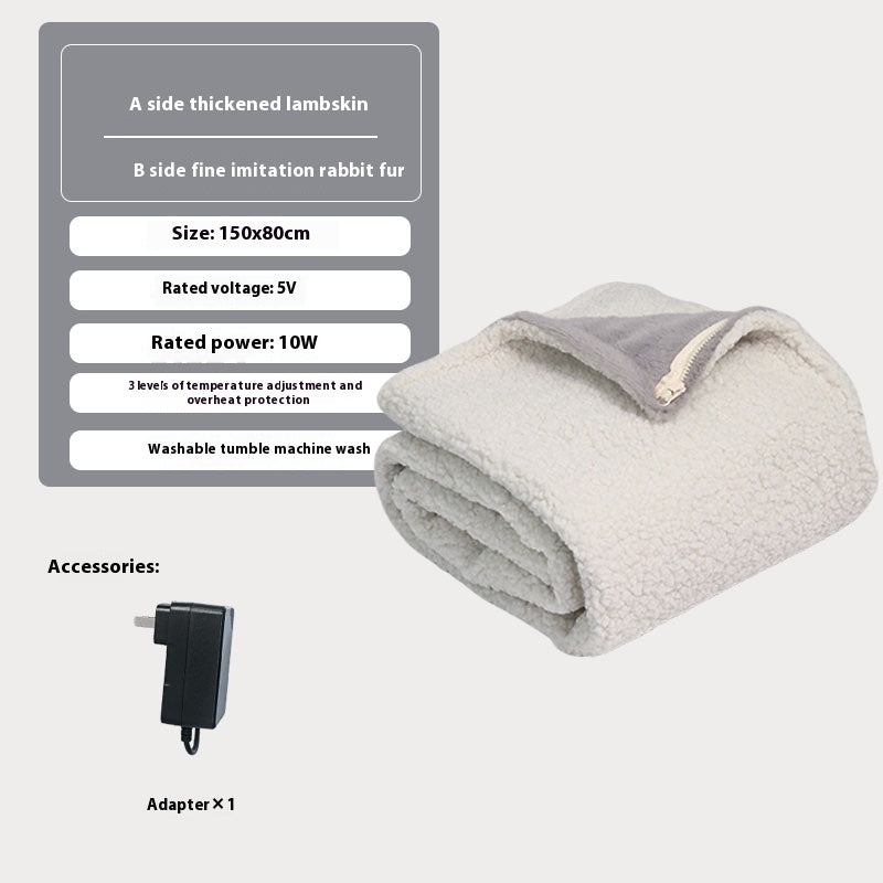 Couverture maison Lambswool USB Chauffage intelligent Châle chaud