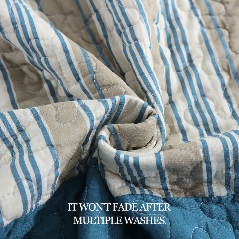 90x98 & 98x106 3 pièces Teal Blue Patchwork Comforter Set Paisley Floral Stripe Print