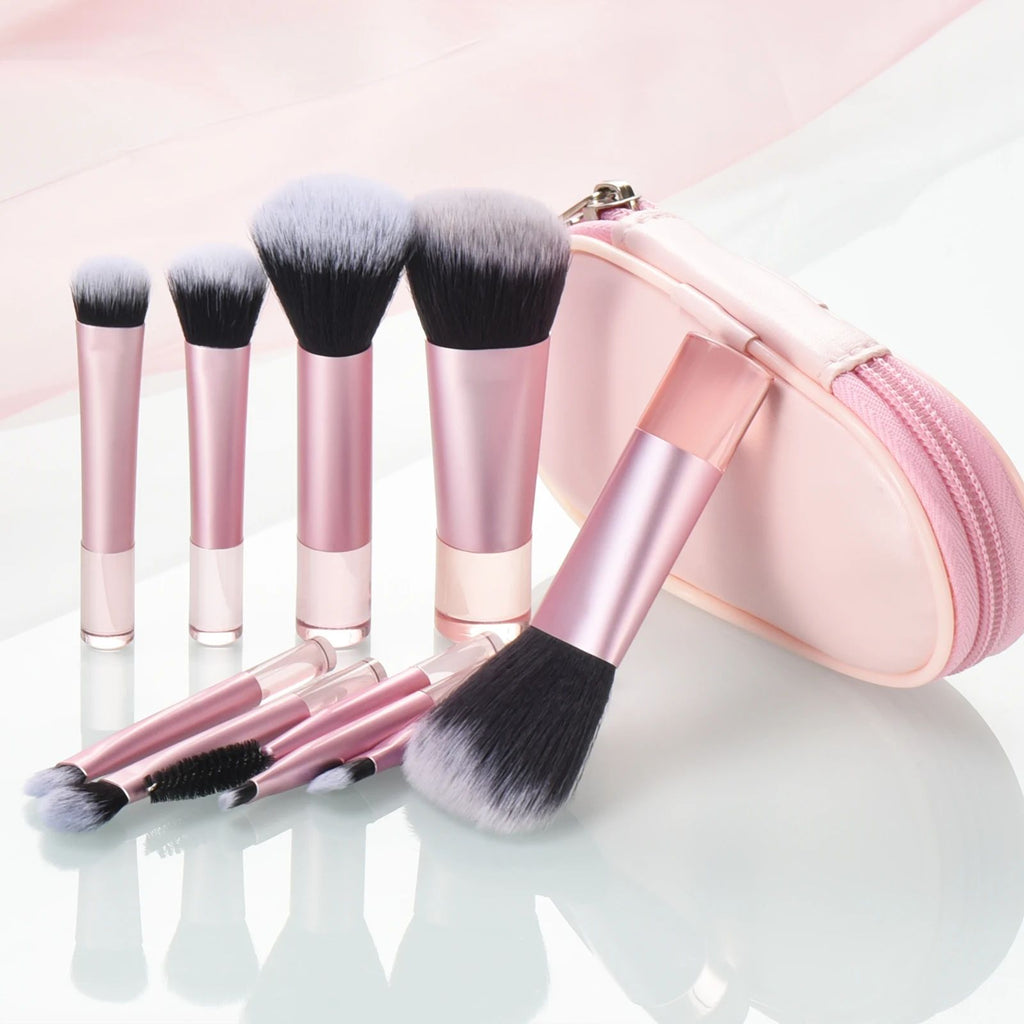 Set mini brosse de maquillage avec sac de rangement