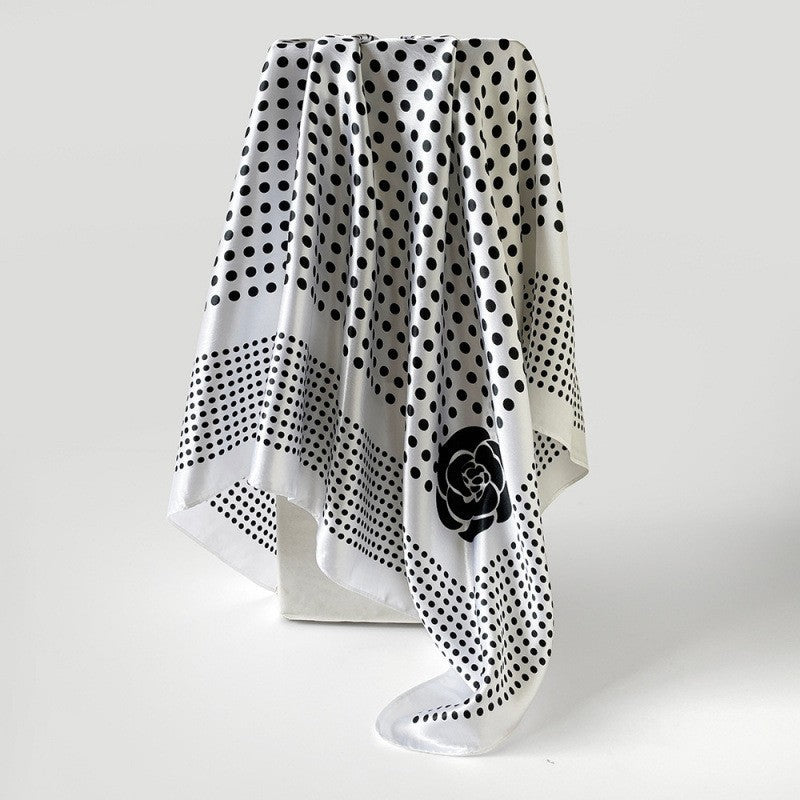Polka-dot Imprimer Headscarf Femmes Faux Écharpe en soie