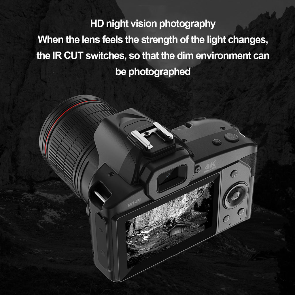 Caméra numérique écran IPS 3 pouces 4K 64MP 16x Zoom numérique vision nocturne sans fil double Camer