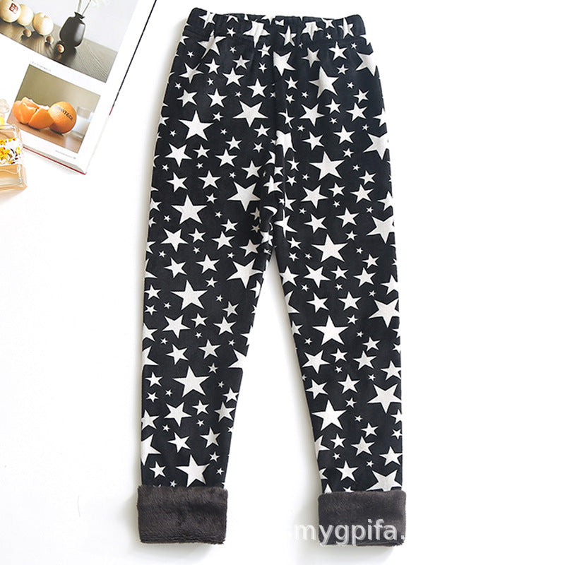 Enfants Pantalon chaud taille mince imprimé Pantalons pour enfants plus âgés