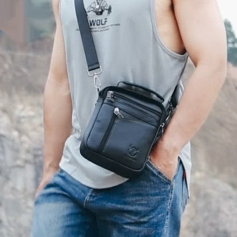 Sac de messager en cuir pour hommes