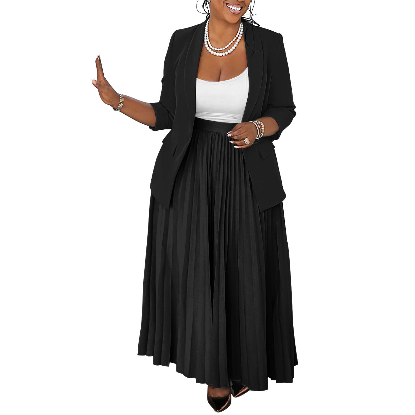 N8066 Amazon Commerce extérieur Mode Femmes Casual Business Porter la jupe plissée pour femmes