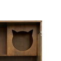 Armoire de chat en bois de caoutchouc intérieur Basia avec roues