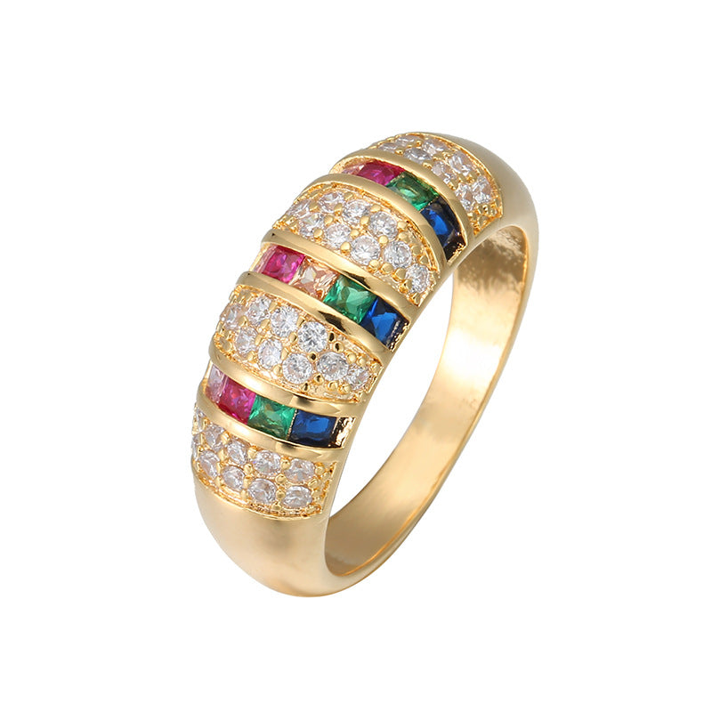 Anneau Zircon incrusté de cuivre pour femmes