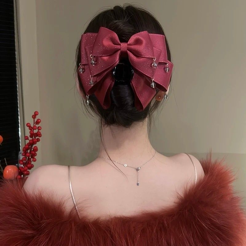 Clips de cheveux à papillon multicouches avec une tige pétillante