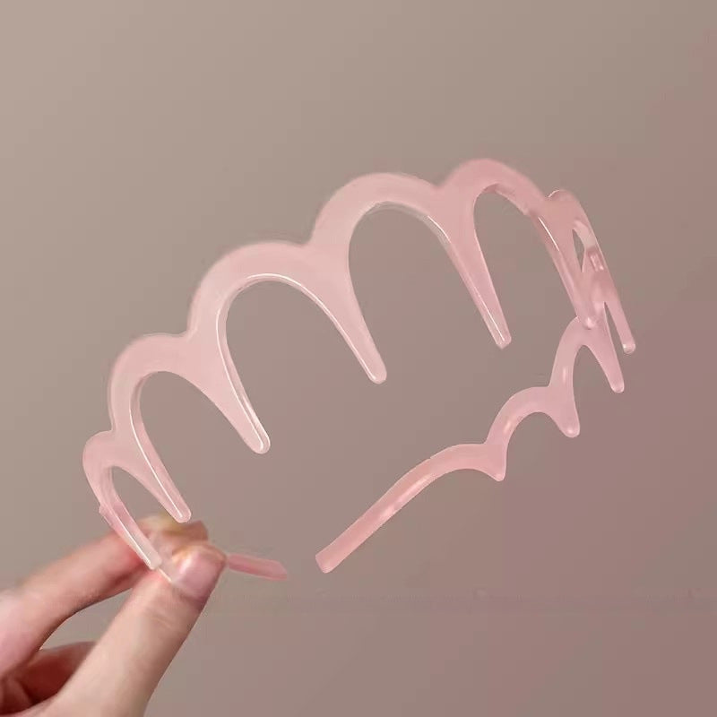 Coiffure Wave Laver le visage Dentée Bandeau antidérapante Barrettes à épingles à cheveux unisexe