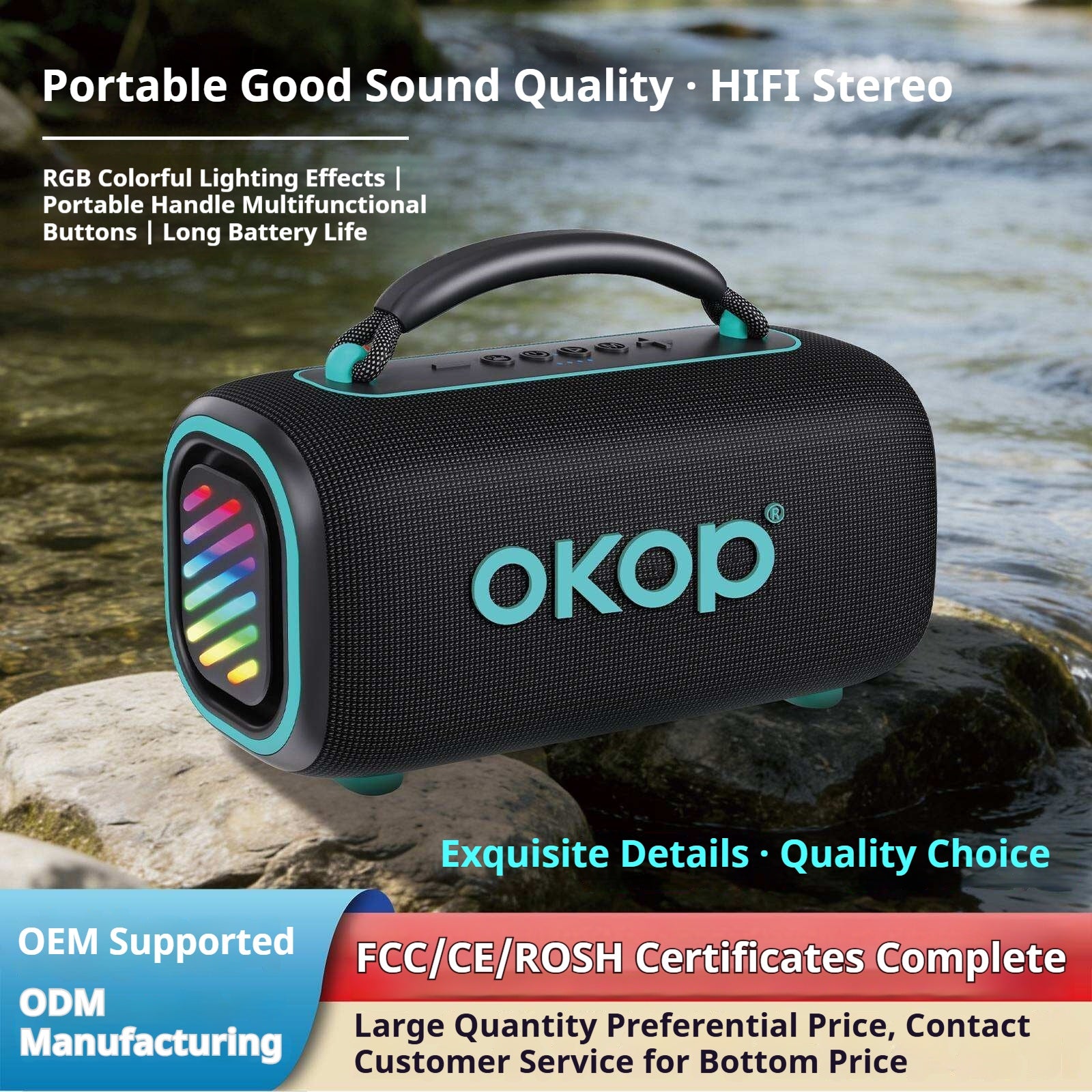 KP-874 Casque Bluetooth sans fil le plus vendu avec une poignée portable Éclairage RGB