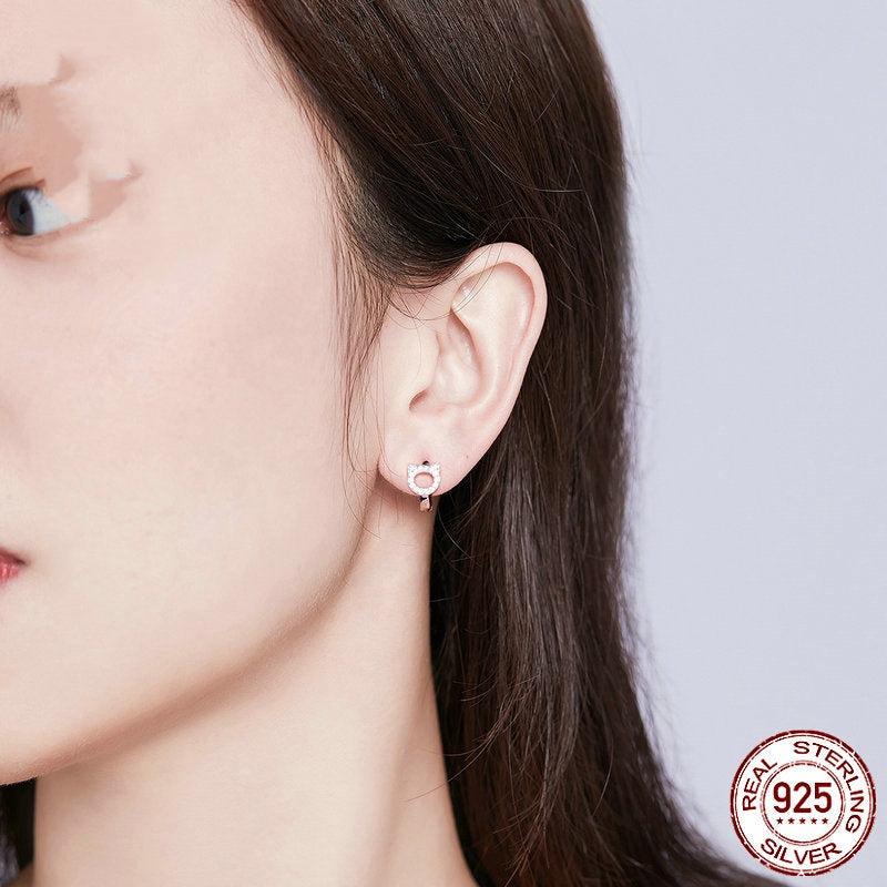 Boucles d'oreilles en argent sterling S925 Tendance de la mode